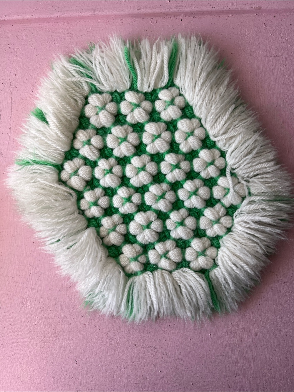 Small vintage fluffy table matt